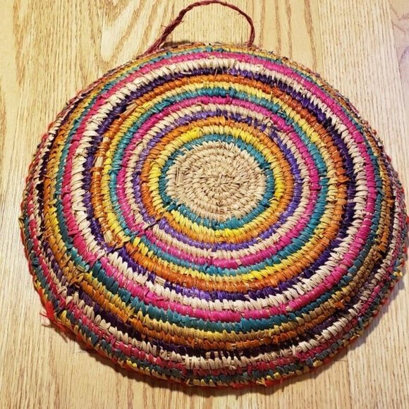 Colorful Wicker Basket Bowl  Multi-Color - Picture 6 of 9